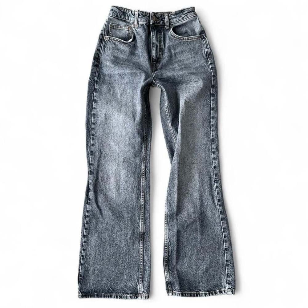 Y2K Topshop Black Relaxed Flare Jeans – Size 26”